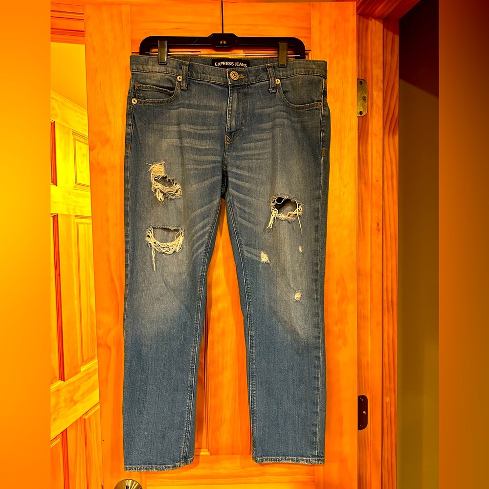 Express Cropped Girlfriend Jeans